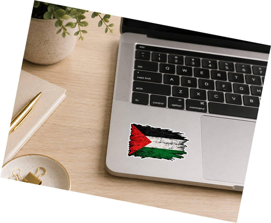 Palestine Flag Tattered Sticker, Palestinian Flag Vinyl Decal, Palestine Country Flag Sticker, Laptop Water Bottle Car Decal ST 052