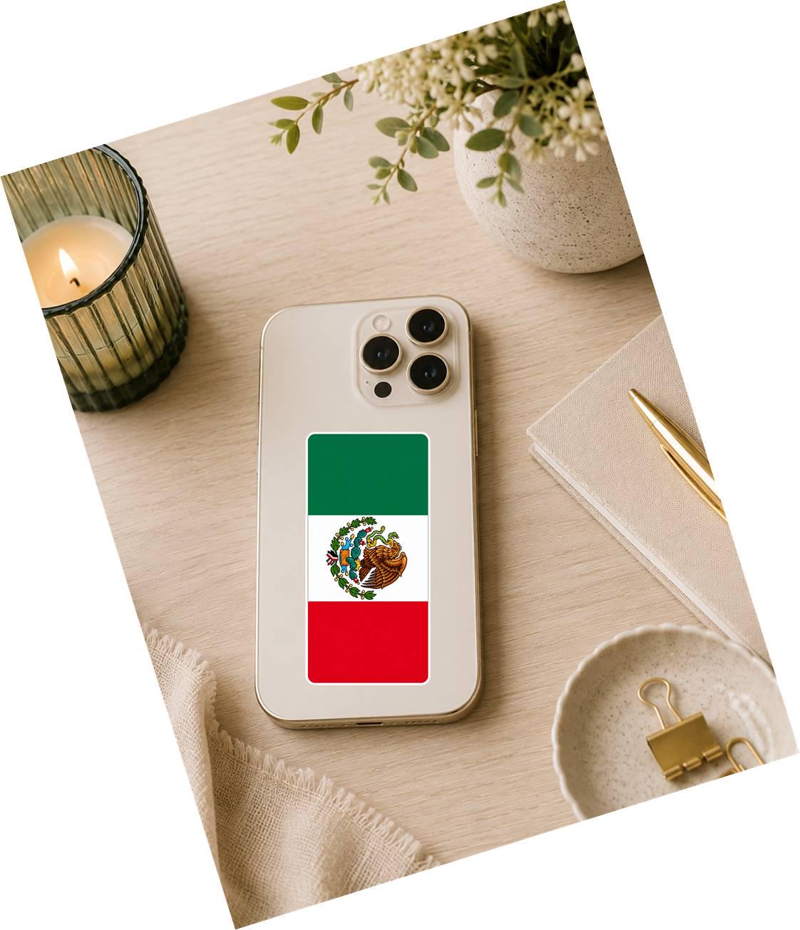 Mexico Flag Sticker, Mexican Flag Vinyl Decal, Mexico Pride Sticker, Mexican Eagle Flag, Laptop Water Bottle Car Decal ST 056