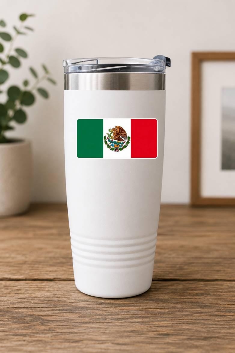 Mexico Flag Sticker, Mexican Flag Vinyl Decal, Mexico Pride Sticker, Mexican Eagle Flag, Laptop Water Bottle Car Decal ST 056