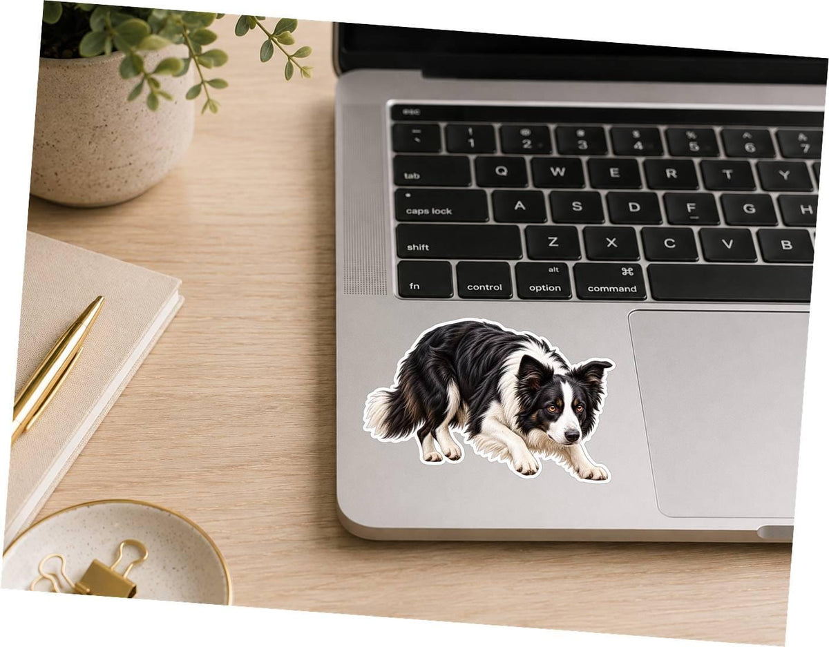 Border Collie Sticker, Border Collie Dog Vinyl Decal, Waterproof Laminated Dog Sticker st 121