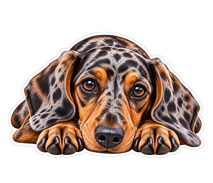 Dachshund Sticker, Choose Color, Waterproof Laminated Wiener Dog st 124