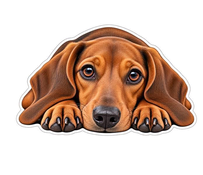Dachshund Sticker, Choose Color, Waterproof Laminated Wiener Dog st 124