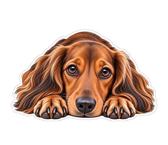 Dachshund Sticker, Choose Color, Waterproof Laminated Wiener Dog st 124