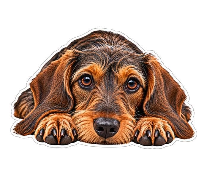 Dachshund Sticker, Choose Color, Waterproof Laminated Wiener Dog st 124