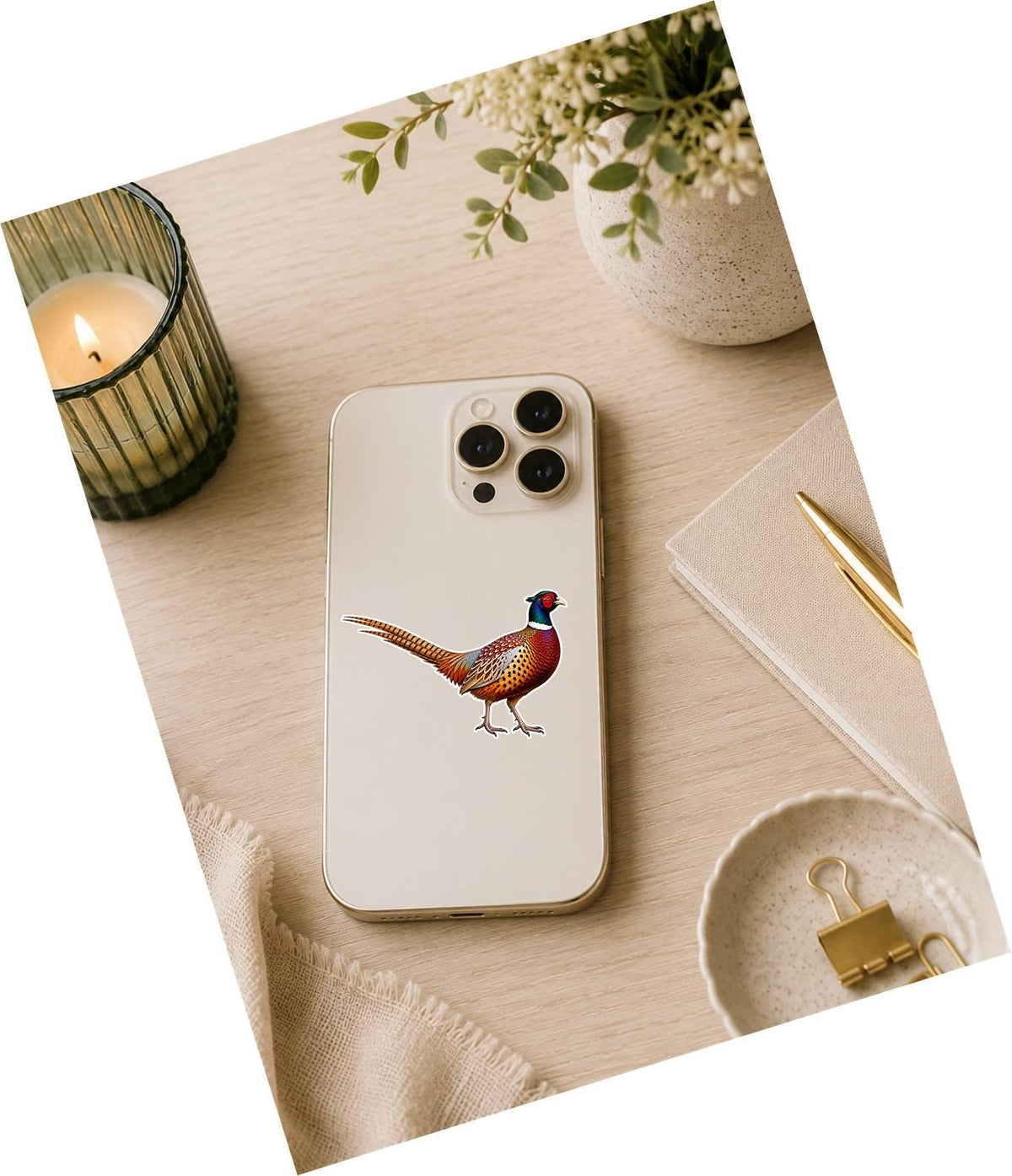 Pheasant Sticker, Ringneck Pheasant Vinyl Decal, Bird Hunting Sticker ST 130