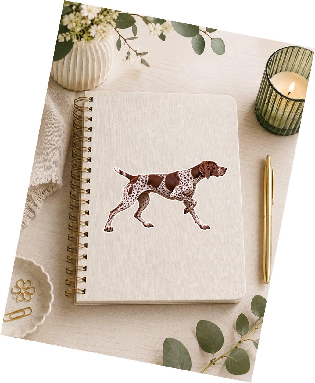 German Shorthaired Pointer Sticker, GSP Hunting Dog Vinyl Decal, Bird Dog Sticker ST 129