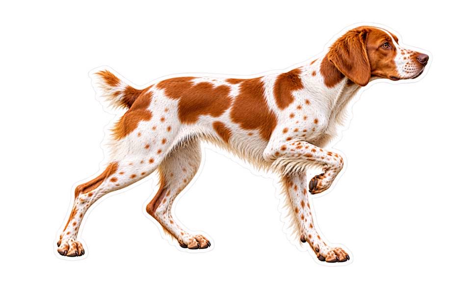 Brittany Spaniel Sticker, Brittany Hunting Dog Vinyl Decal, Bird Dog Sticker ST 127