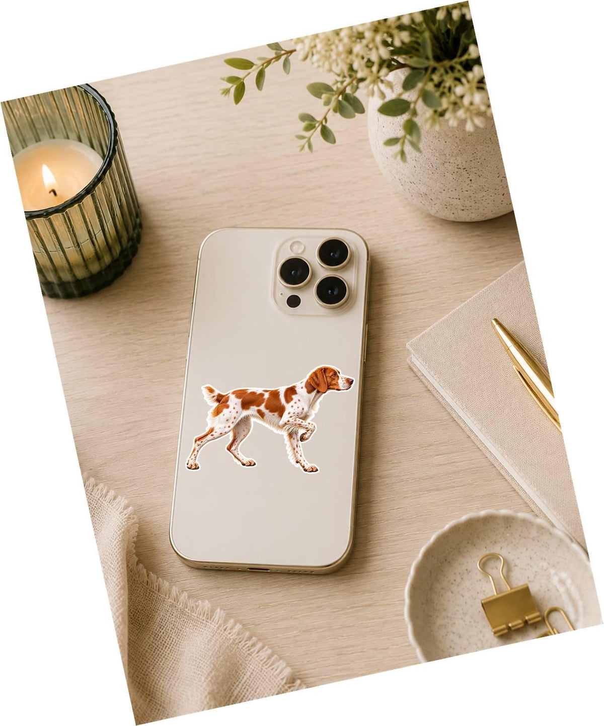 Brittany Spaniel Sticker, Brittany Hunting Dog Vinyl Decal, Bird Dog Sticker ST 127