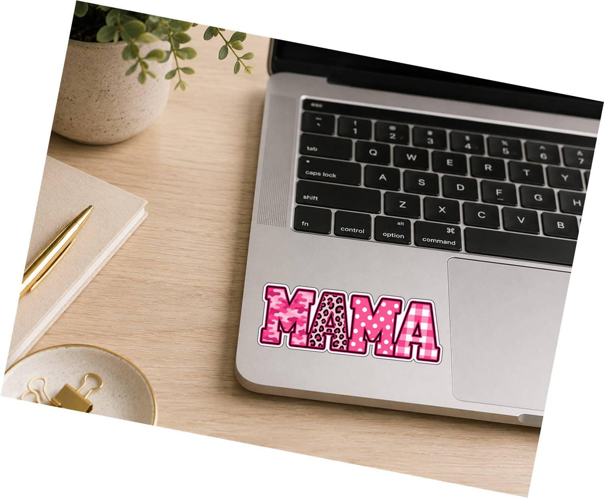 Mama Sticker, Pink Mom Decal, Leopard Camo Pattern Sticker, Cute Gift for Mom ST 082