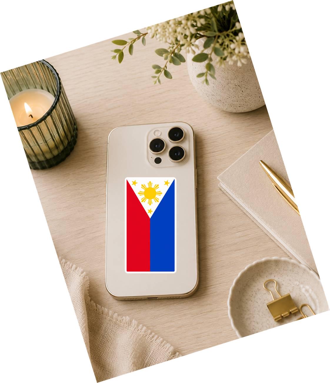 Philippine Flag Sticker, Philippines Flag Decal, Filipino Pride Sticker, Filipino Flag Vinyl Sticker, Philippines Decal ST 064