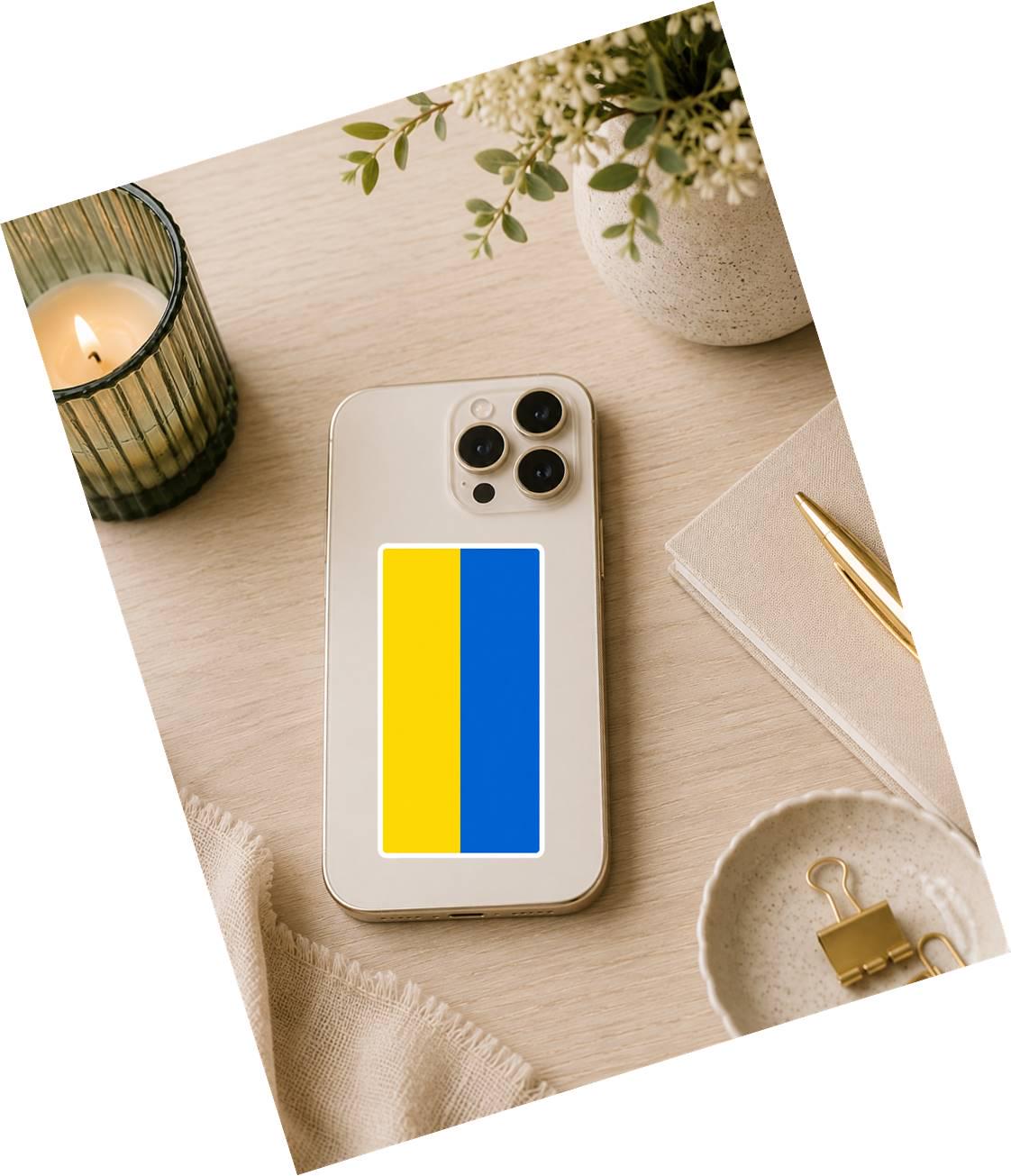 Ukraine Flag Sticker, Ukrainian Flag Decal, Ukraine Vinyl Sticker, Ukrainian Pride Sticker, Blue Yellow Flag Decal ST 067