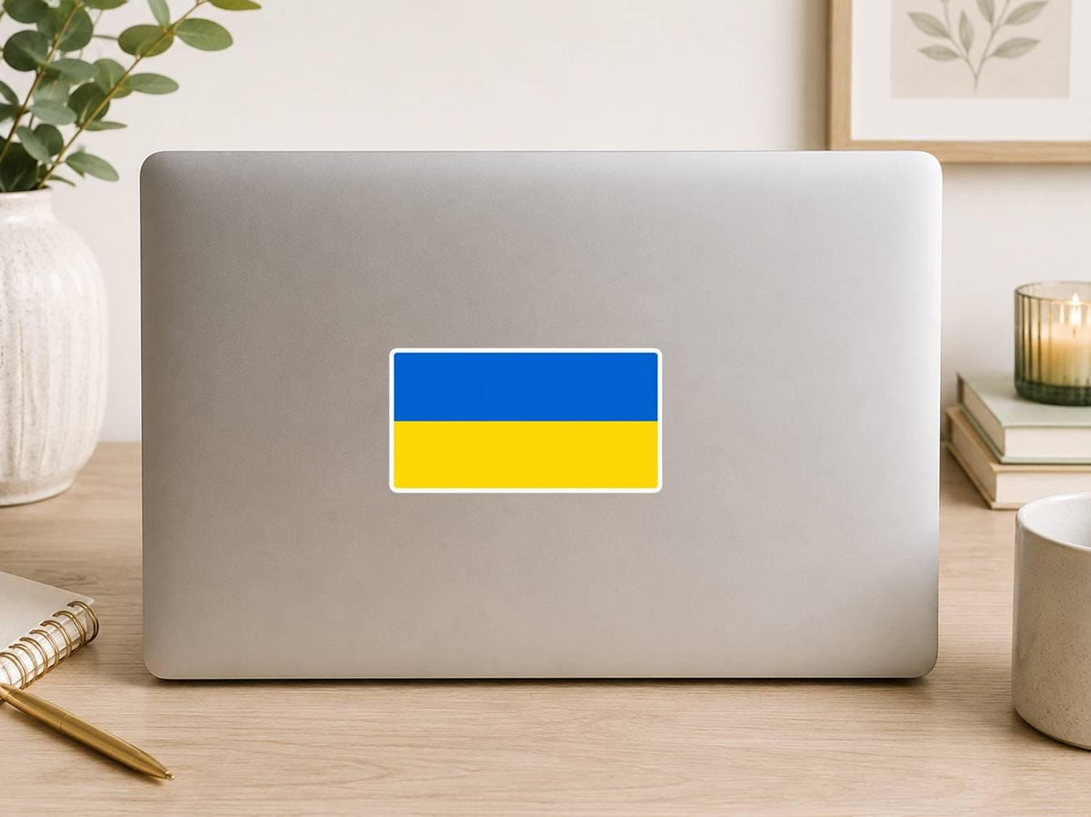 Ukraine Flag Sticker, Ukrainian Flag Decal, Ukraine Vinyl Sticker, Ukrainian Pride Sticker, Blue Yellow Flag Decal ST 067