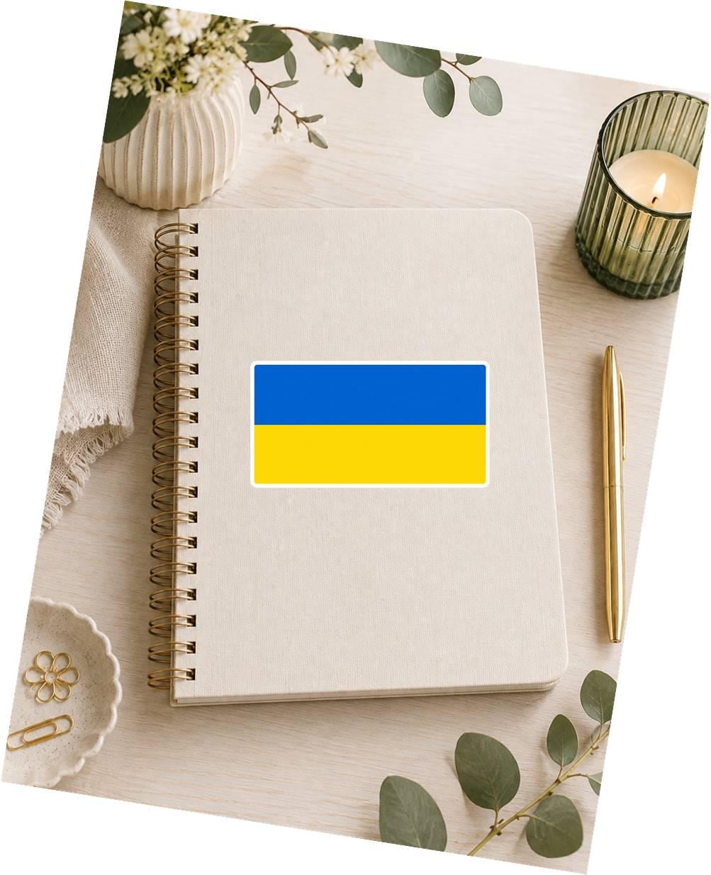 Ukraine Flag Sticker, Ukrainian Flag Decal, Ukraine Vinyl Sticker, Ukrainian Pride Sticker, Blue Yellow Flag Decal ST 067