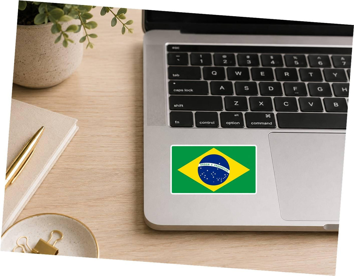Brazil Flag Sticker, Brazilian Flag Decal, Brazil Vinyl Sticker, Brazilian Pride Sticker, Brasil Flag Decal ST 068