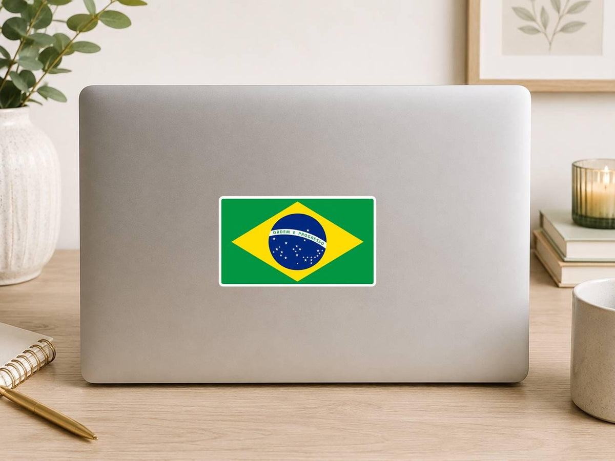 Brazil Flag Sticker, Brazilian Flag Decal, Brazil Vinyl Sticker, Brazilian Pride Sticker, Brasil Flag Decal ST 068