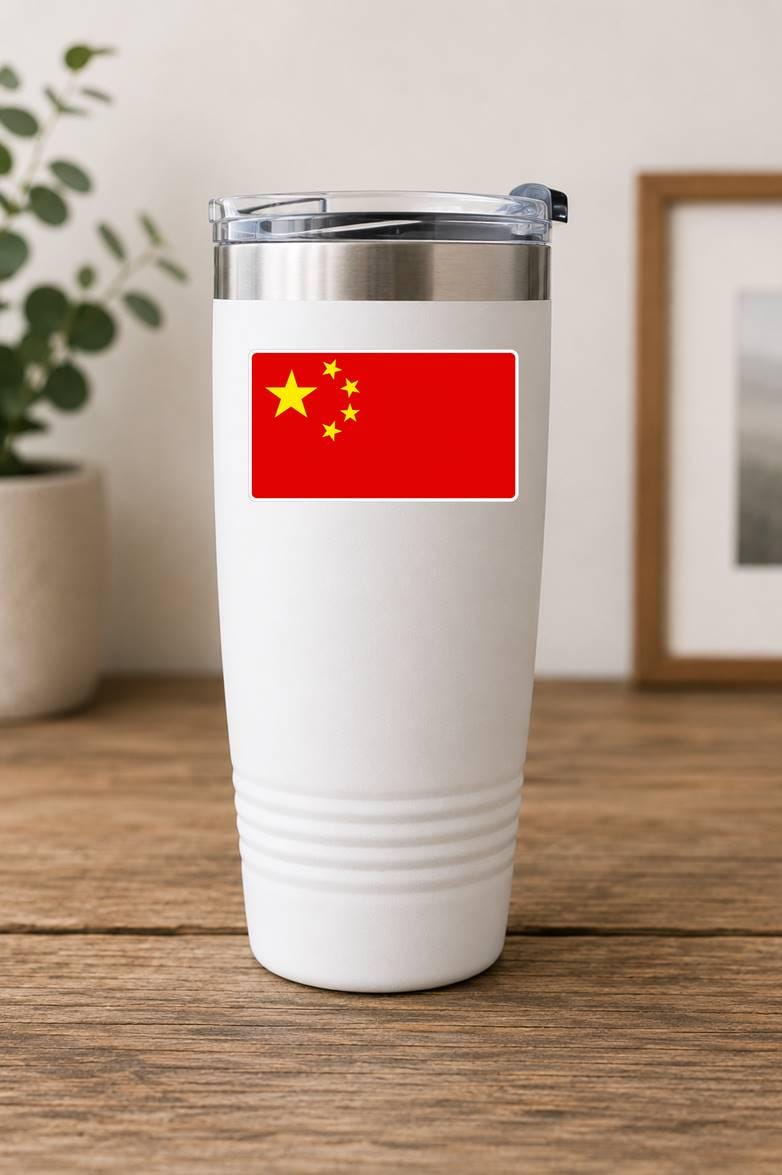 China Flag Sticker, Chinese Flag Decal, China Vinyl Sticker, Chinese Pride Sticker, China Travel Decal ST 071