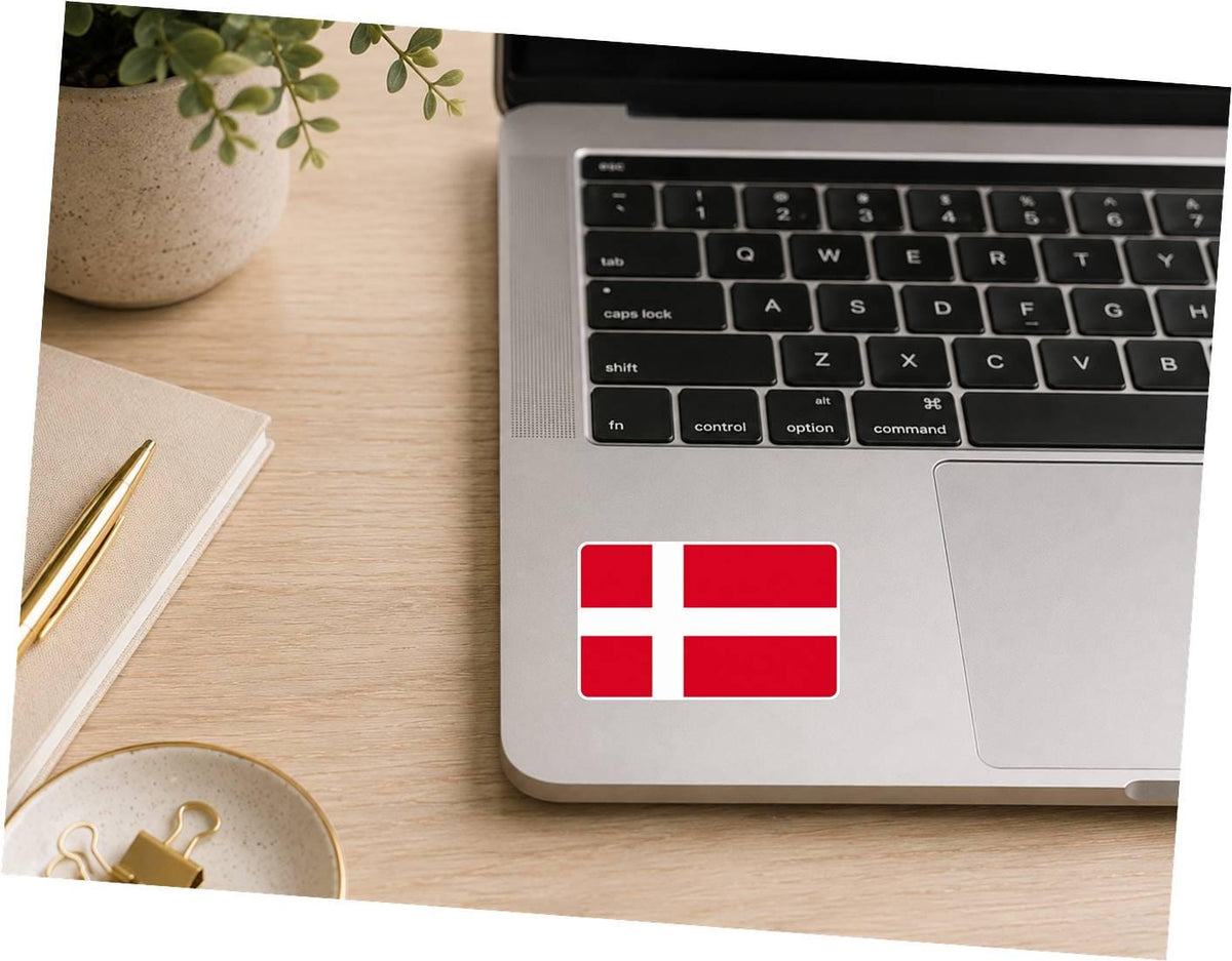 Denmark Flag Sticker, Danish Flag Decal, Denmark Vinyl Sticker, Danish Pride Sticker, Denmark Travel Decal ST 074