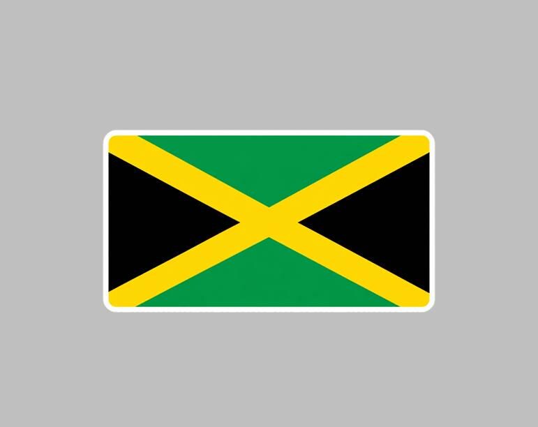Jamaica Flag Sticker, Jamaican Flag Decal, Jamaica Vinyl Sticker, Jamaican Pride Sticker, Jamaica Travel Decal ST 078