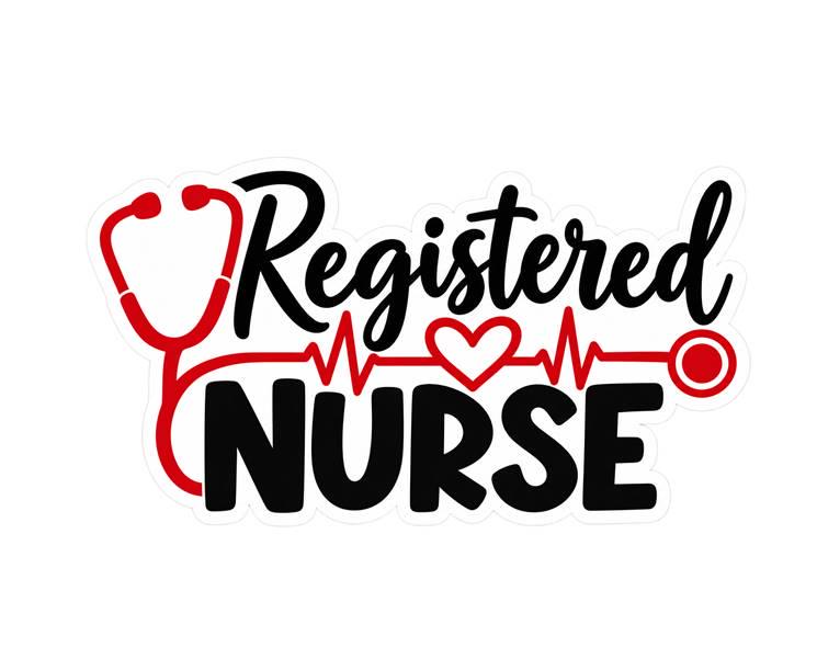 Registered Nurse Sticker, RN Nurse Sticker, Nursing Vinyl Decal, Nurse Gift, Stethoscope Sticker, Healthcare Worker Gift ST 079