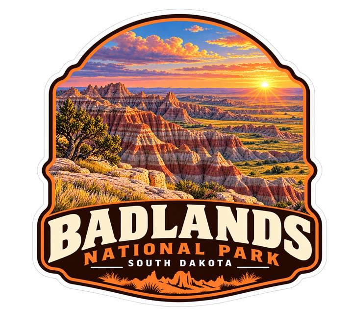 Badlands National Park Sticker, South Dakota Travel Vinyl Decal, National Park Sticker ST 135