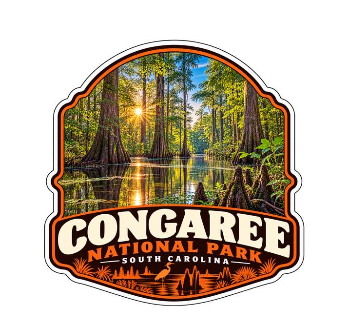 Congaree National Park Sticker, South Carolina Travel Vinyl Decal, National Park Sticker ST 143