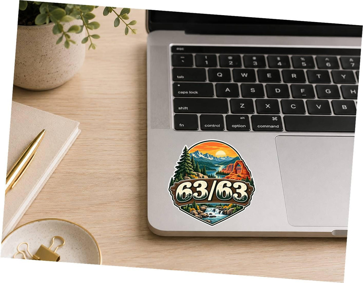 63/63 National Parks Sticker, All 63 Parks Decal, National Park Lover Gift, Hiking Travel Sticker ST 159