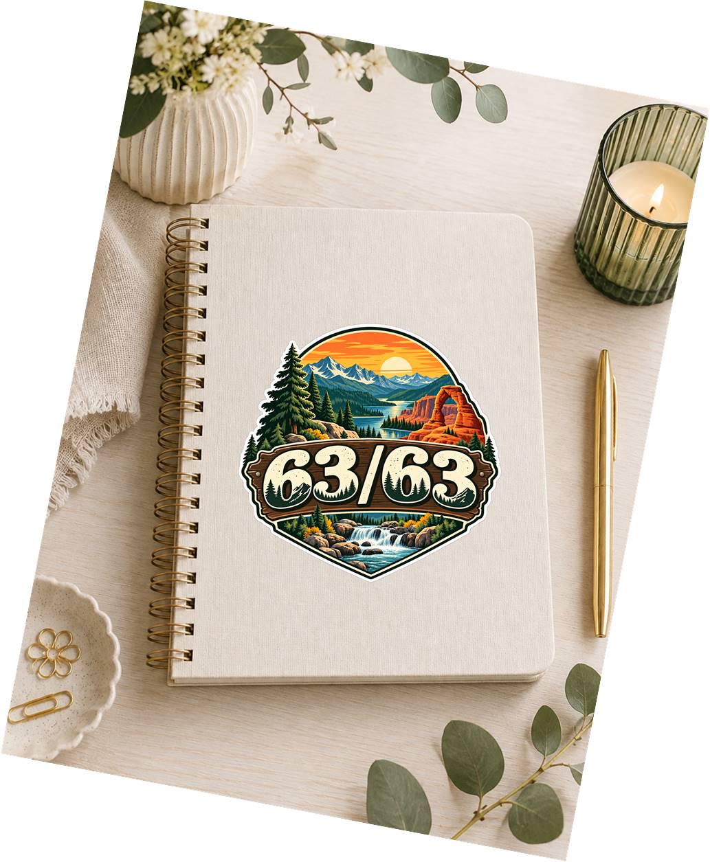 63/63 National Parks Sticker, All 63 Parks Decal, National Park Lover Gift, Hiking Travel Sticker ST 159