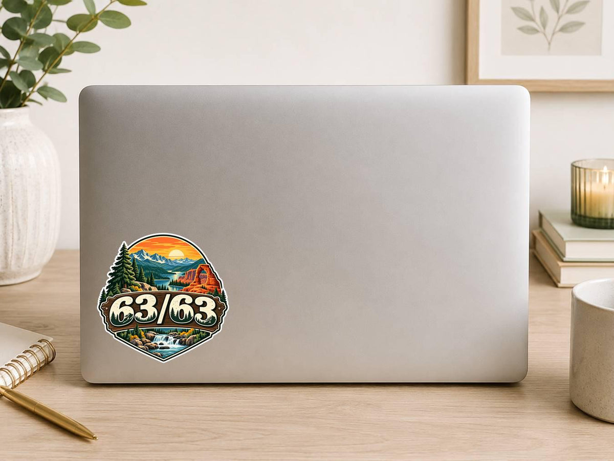 63/63 National Parks Sticker, All 63 Parks Decal, National Park Lover Gift, Hiking Travel Sticker ST 159