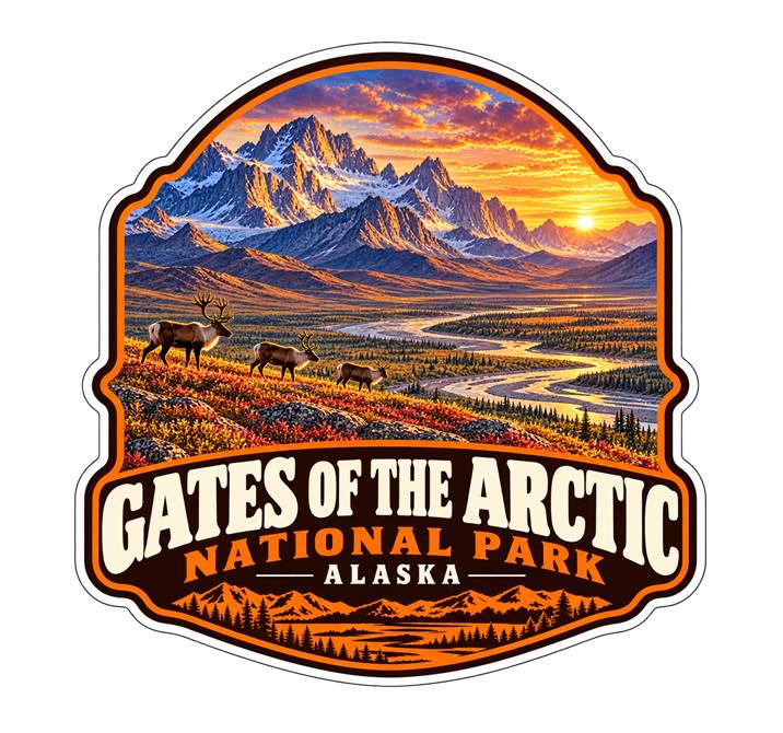 Gates of the Arctic National Park Sticker, Alaska Travel Vinyl Decal, National Park Sticker ST 148