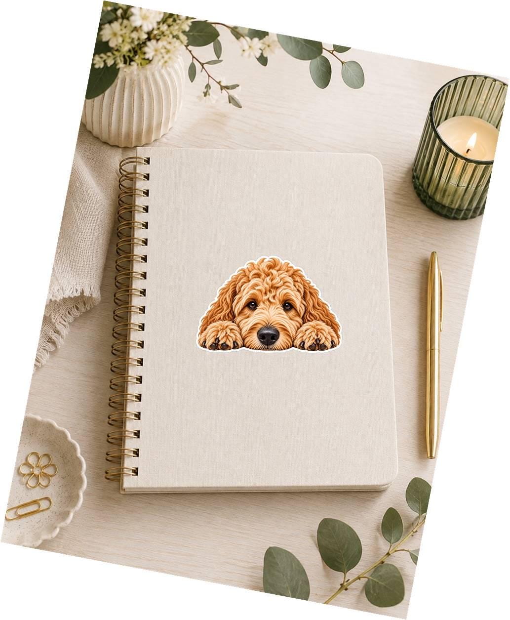 Goldendoodle Sticker, Doodle Dog Sticker, Golden Doodle Decal, Dog Lover Gift, Cute Goldendoodle Vinyl Sticker, Doodle Mom Gift ST 083