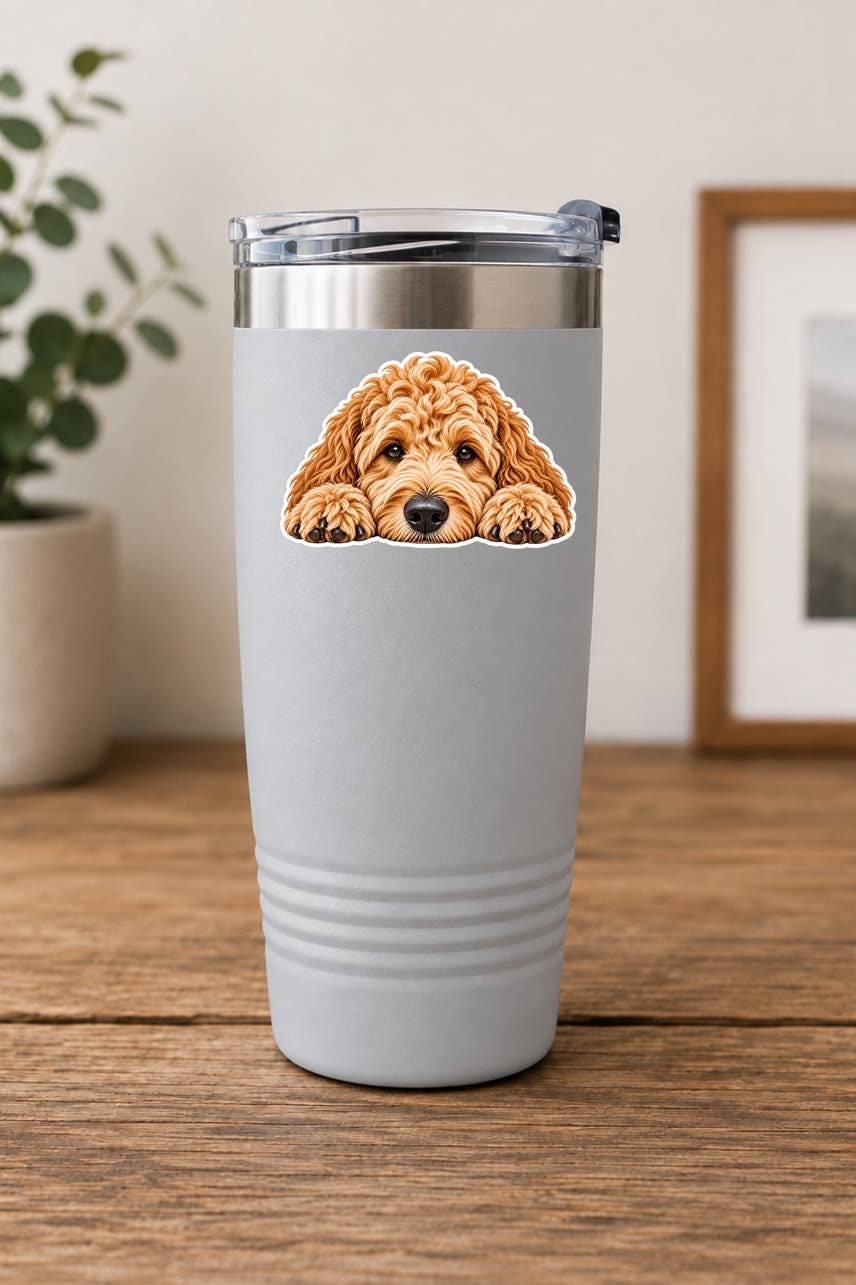 Goldendoodle Sticker, Doodle Dog Sticker, Golden Doodle Decal, Dog Lover Gift, Cute Goldendoodle Vinyl Sticker, Doodle Mom Gift ST 083