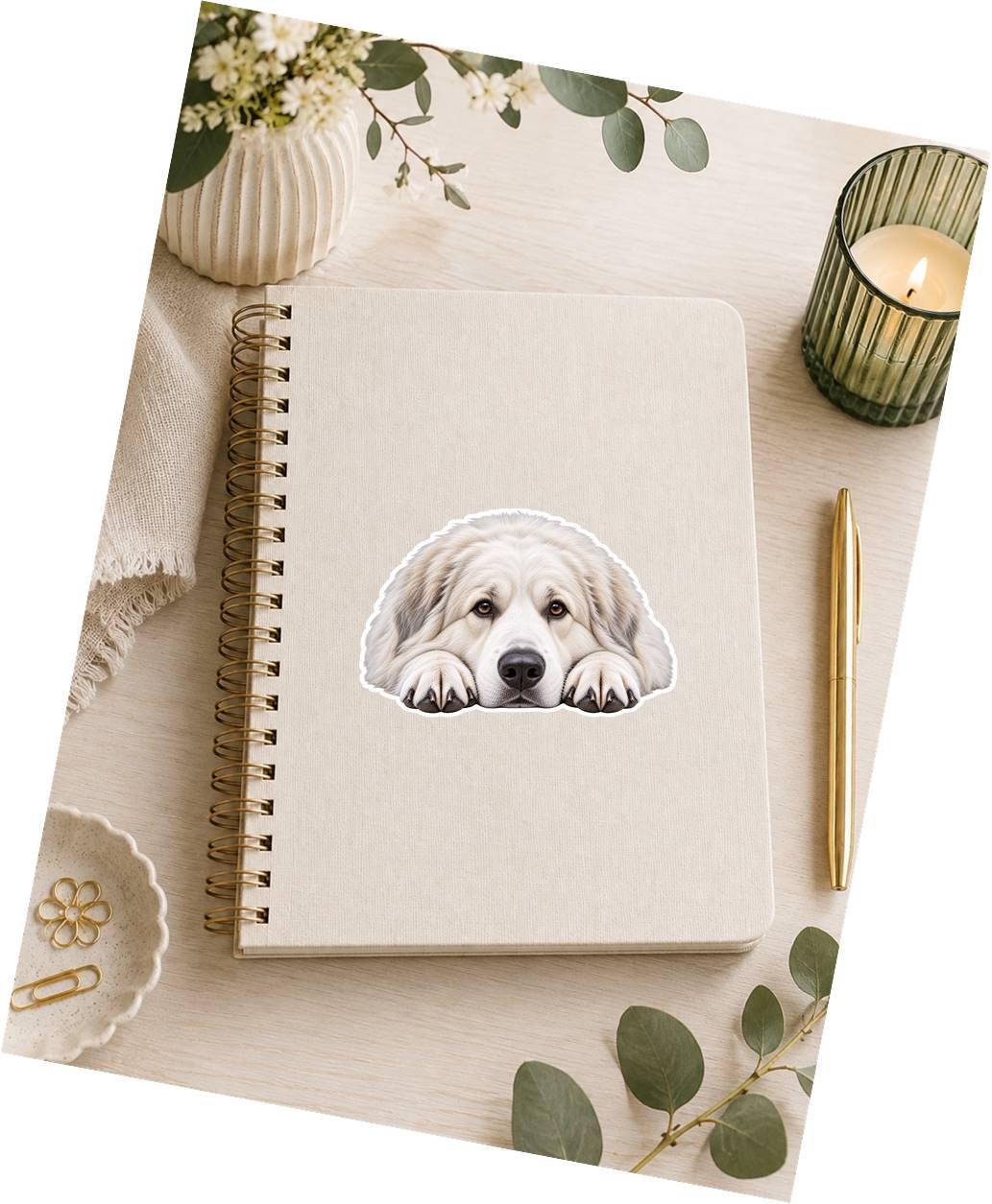 Great Pyrenees Sticker, Great Pyrenees Dog Sticker, Livestock Guardian Dog Decal, Pyrenees Gift, Dog Lover Vinyl Sticker ST 086