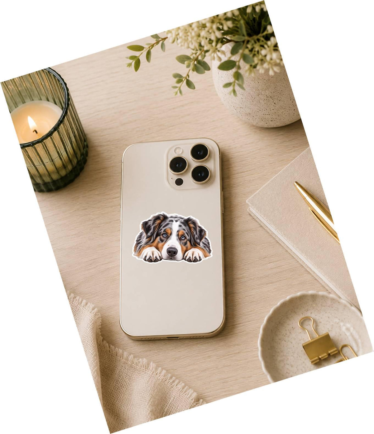 Australian Shepherd Sticker, Aussie Dog Sticker, Blue Merle Aussie Decal, Australian Shepherd Gift, Dog Lover Vinyl Sticker st 088