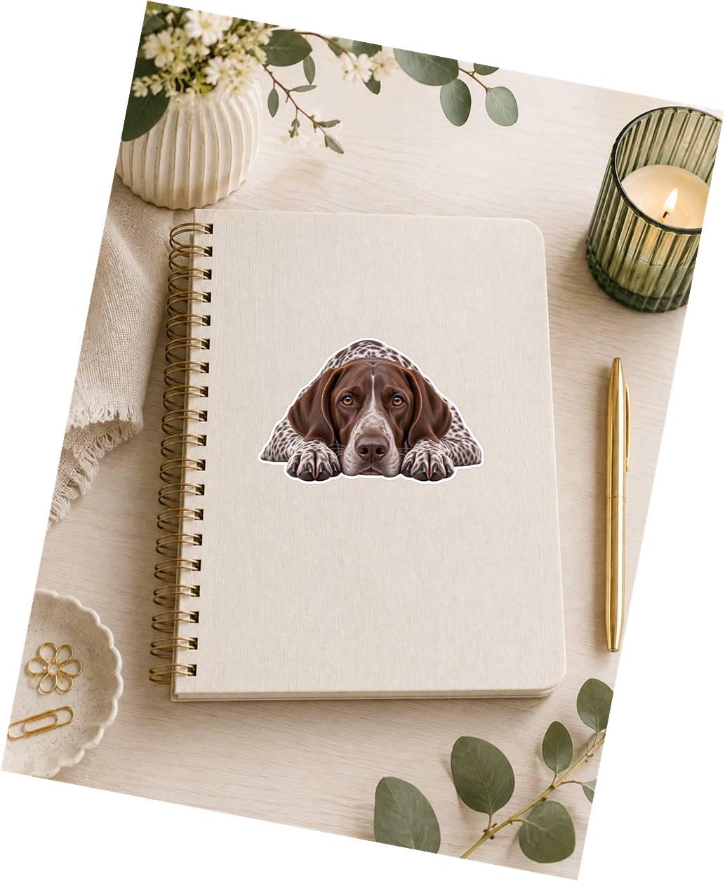 German Shorthaired Pointer Sticker, GSP Dog Sticker, Hunting Dog Decal, Bird Dog Sticker, German Shorthair Gift, Vinyl Dog Sticker st 090