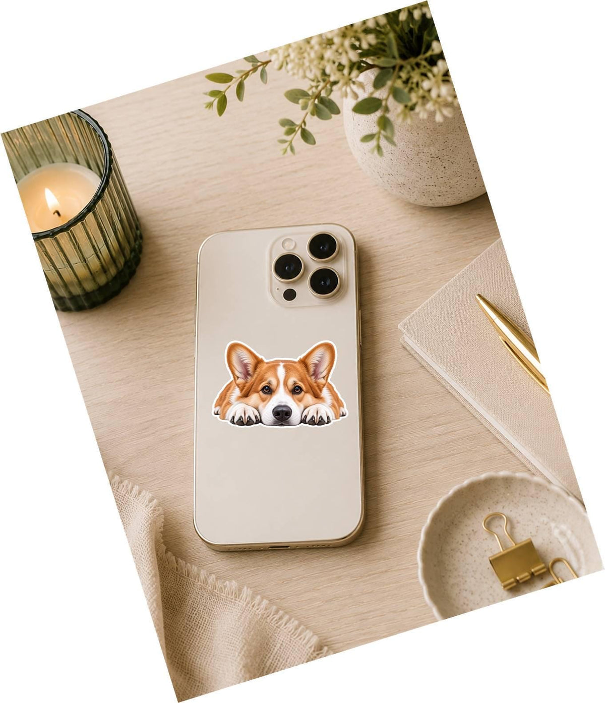 Corgi Sticker, Pembroke Welsh Corgi Sticker, Corgi Dog Decal, Corgi Mom Gift, Cute Corgi Gift, Dog Lover Vinyl Sticker st 091