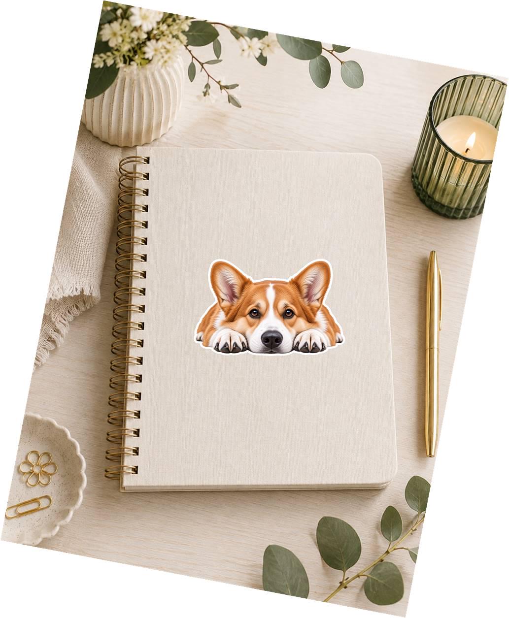 Corgi Sticker, Pembroke Welsh Corgi Sticker, Corgi Dog Decal, Corgi Mom Gift, Cute Corgi Gift, Dog Lover Vinyl Sticker st 091