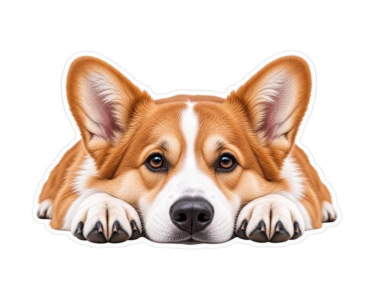 Corgi Sticker, Pembroke Welsh Corgi Sticker, Corgi Dog Decal, Corgi Mom Gift, Cute Corgi Gift, Dog Lover Vinyl Sticker st 091