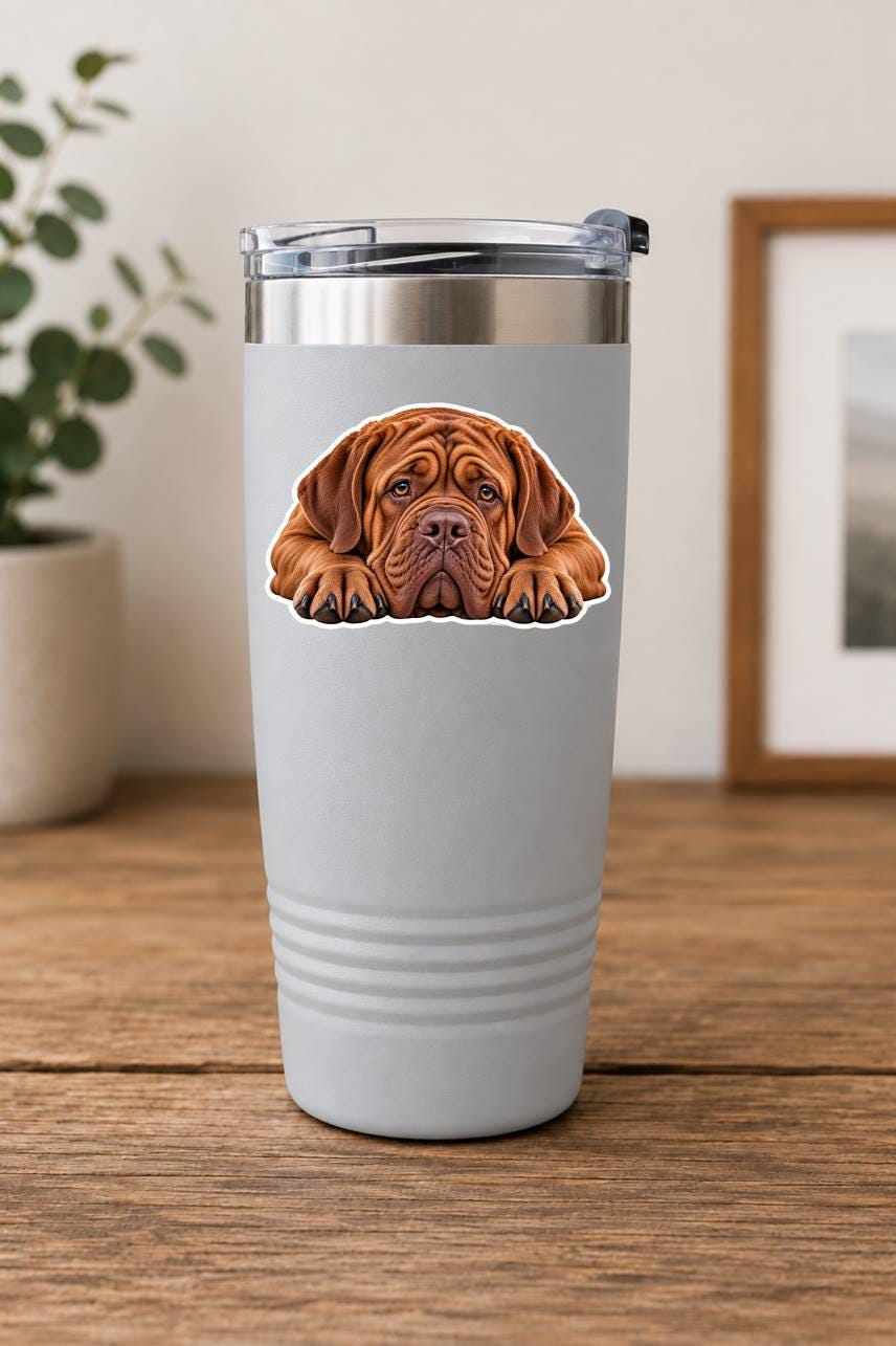 Dogue de Bordeaux Sticker, French Mastiff Sticker, Bordeaux Dog Decal, Dogue de Bordeaux Gift, Mastiff Dog Vinyl Sticker st 092