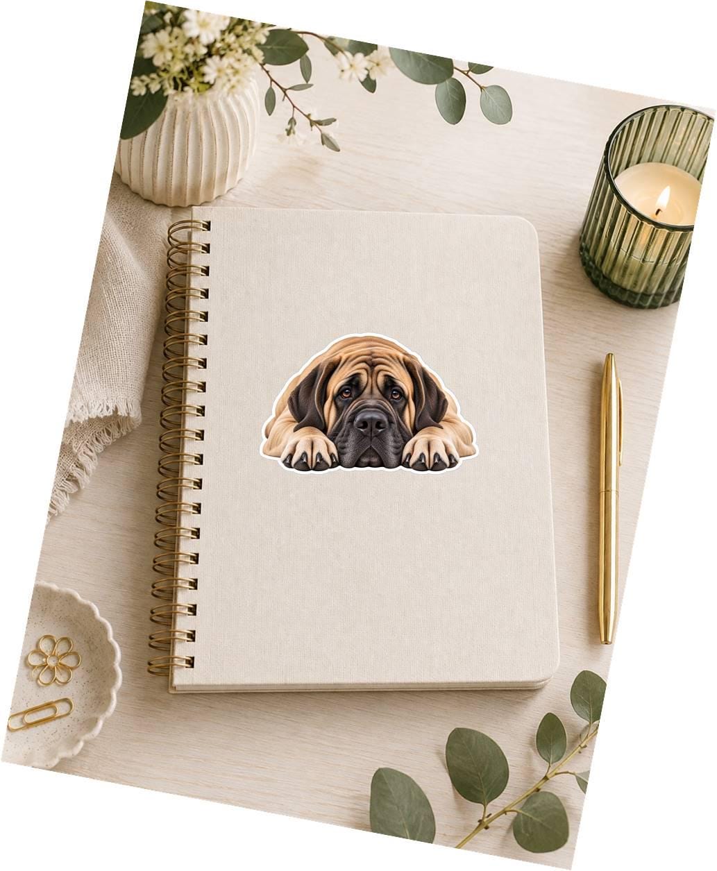 English Mastiff Sticker, Mastiff Dog Sticker, English Mastiff Decal, Mastiff Mom Gift, Giant Breed Dog, Dog Lover Vinyl Sticker st 093