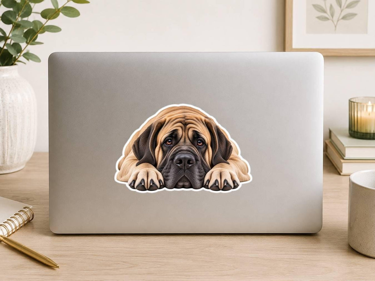 English Mastiff Sticker, Mastiff Dog Sticker, English Mastiff Decal, Mastiff Mom Gift, Giant Breed Dog, Dog Lover Vinyl Sticker st 093