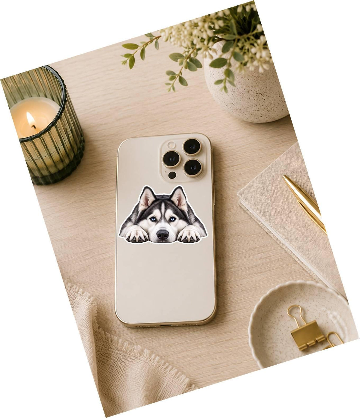 Siberian Husky Sticker, Husky Dog Sticker, Blue Eyed Husky Decal, Husky Mom Gift, Siberian Husky Gift, Dog Lover Vinyl Sticker st 094