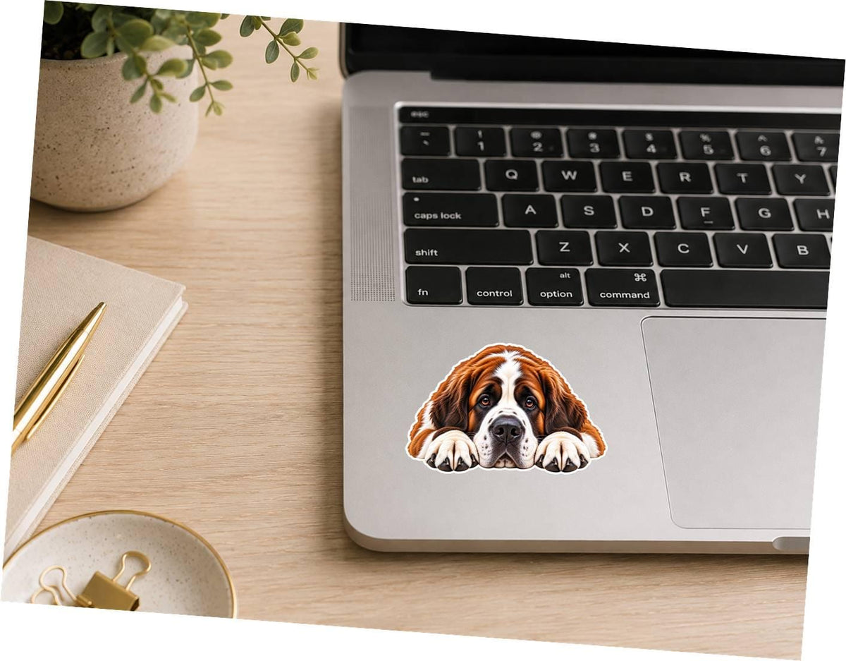 Saint Bernard Sticker, St Bernard Dog Sticker, Saint Bernard Decal, St Bernard Gift, Giant Breed Dog, Dog Lover Vinyl Sticker st 096