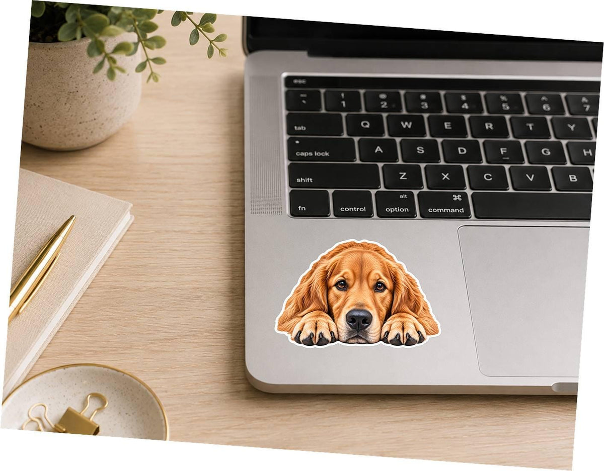 Golden Retriever Sticker, Golden Retriever Dog Sticker, Golden Retriever Decal, Golden Retriever Gift, Dog Lover Vinyl Sticker st 097