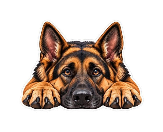 German Shepherd Sticker, GSD Dog Sticker, German Shepherd Decal, Shepherd Dog Gift, GSD Mom Gift, Dog Lover Vinyl Sticker st 098