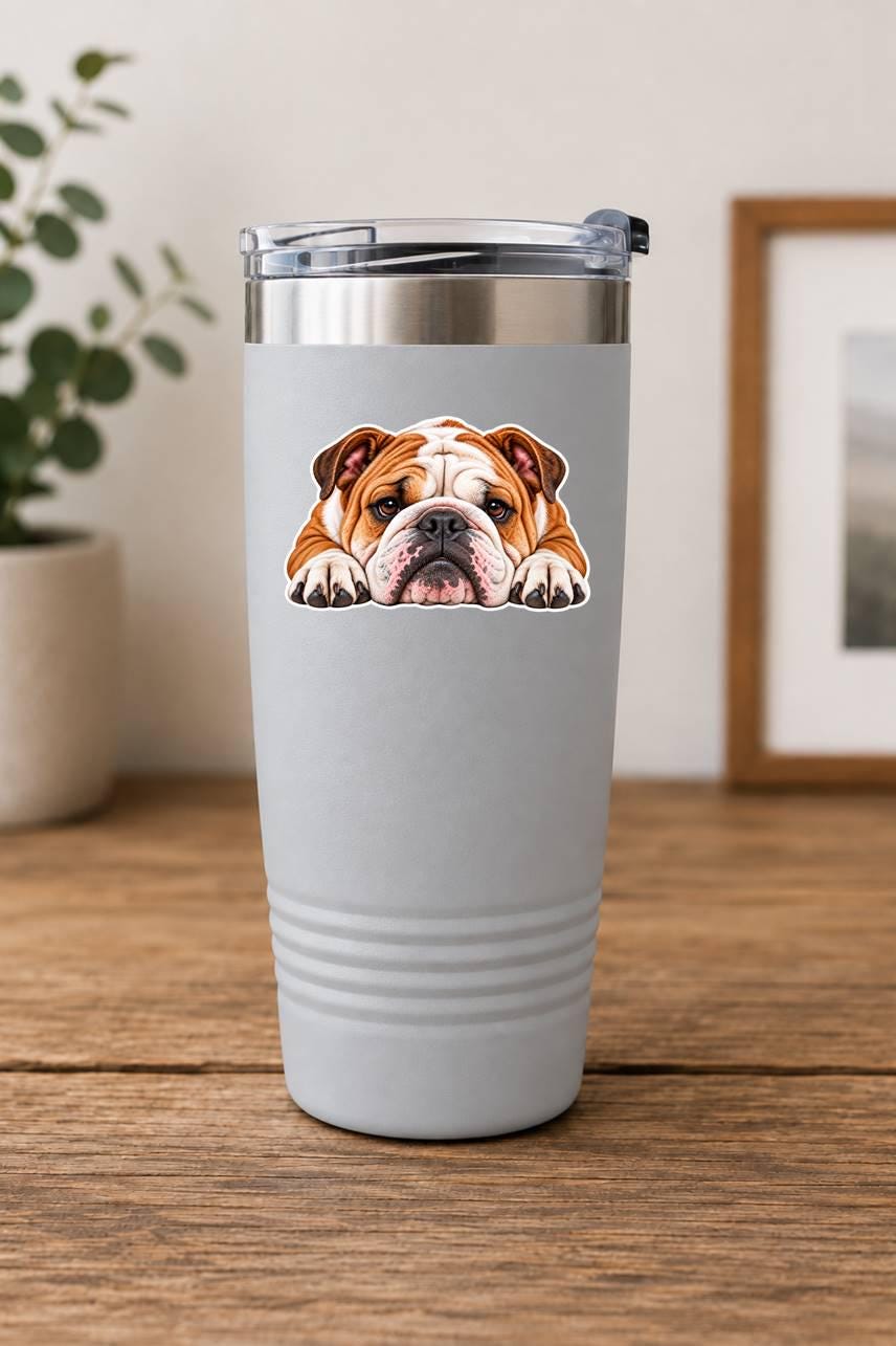 English Bulldog Sticker, Bulldog Dog Sticker, English Bulldog Decal, Bulldog Mom Gift, Bulldog Lover Gift, Vinyl Dog Sticker st 100
