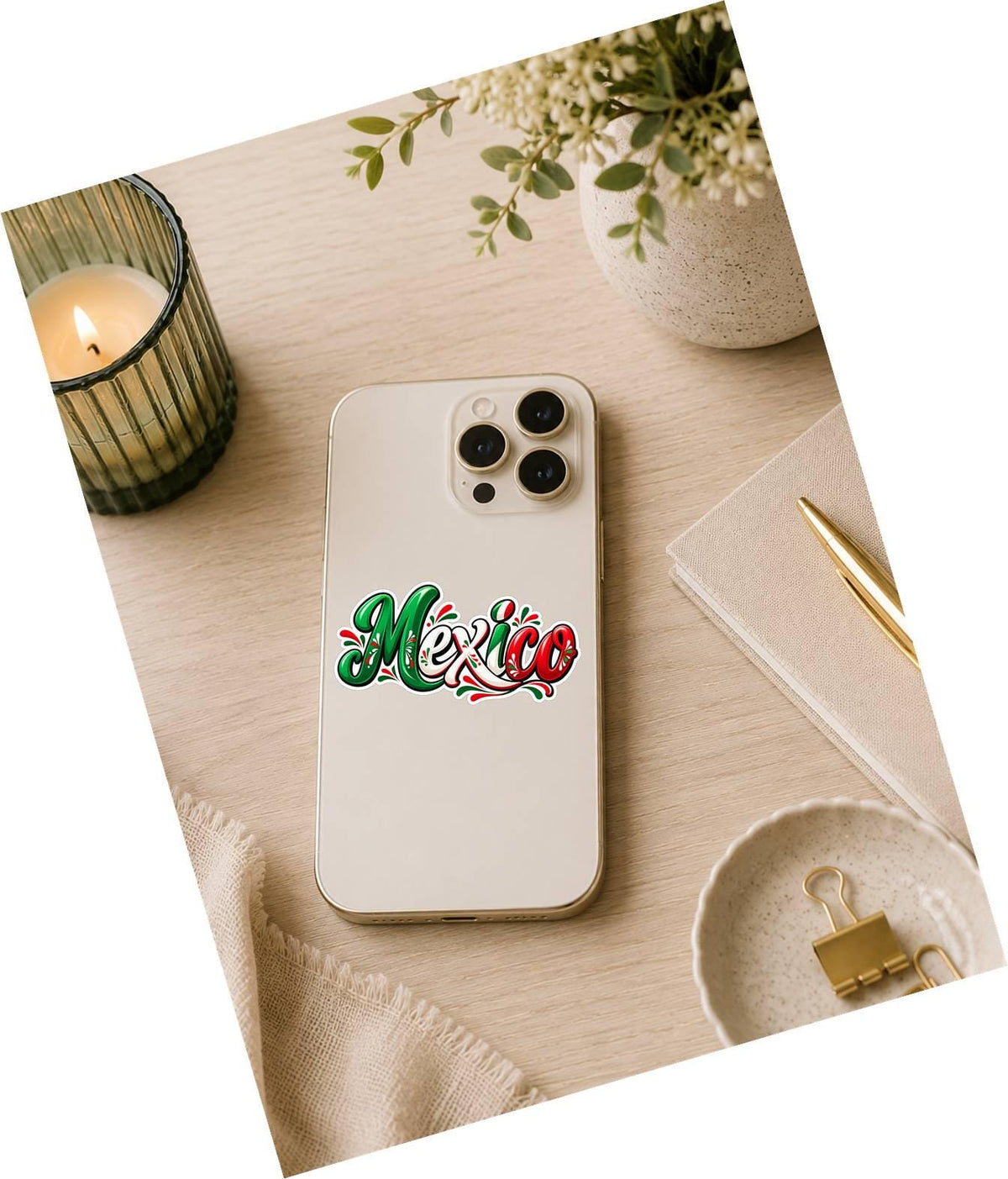 Mexico Sticker, Mexican Flag Colors Vinyl Decal, Mexico Travel Sticker ST 161