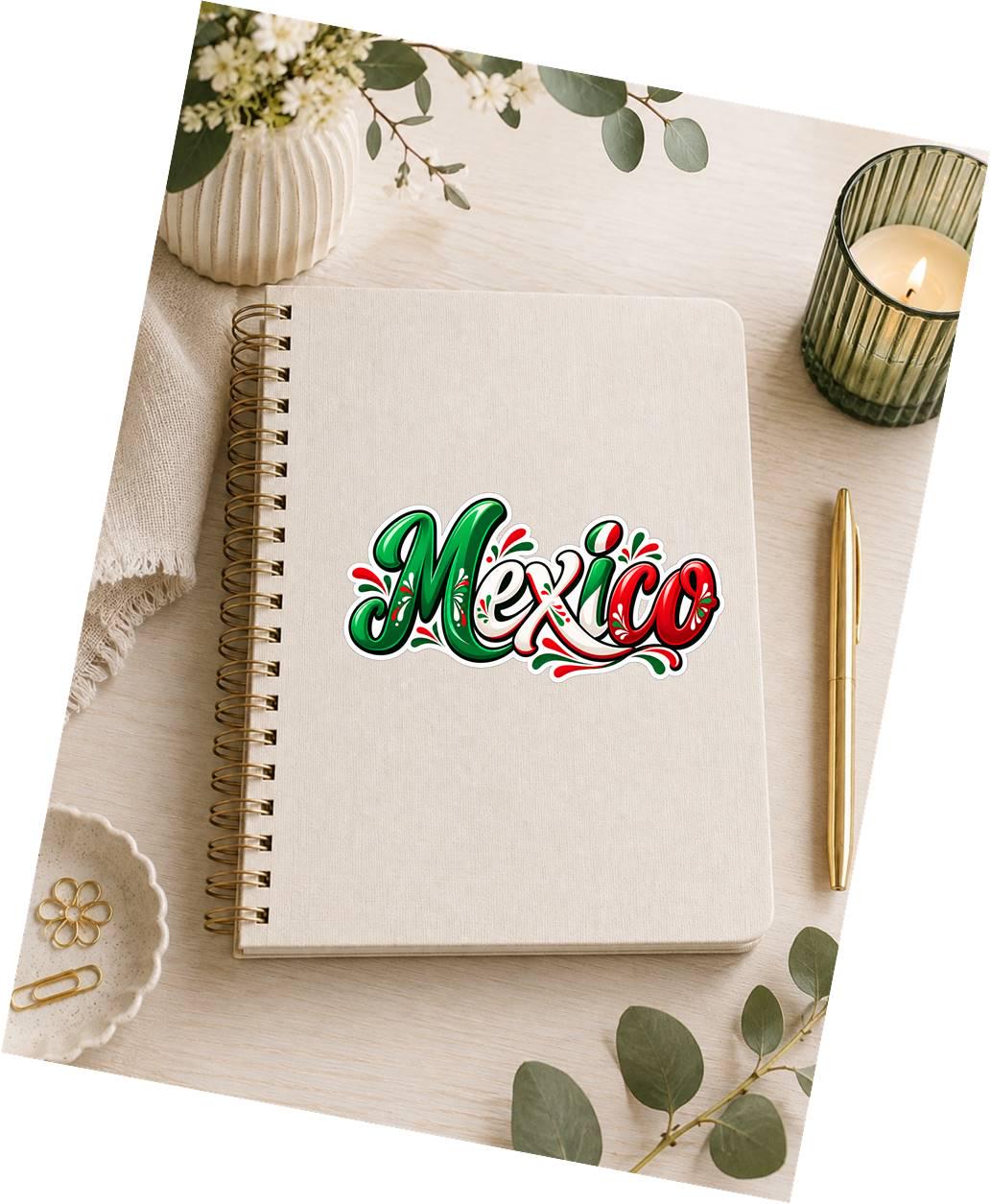 Mexico Sticker, Mexican Flag Colors Vinyl Decal, Mexico Travel Sticker ST 161
