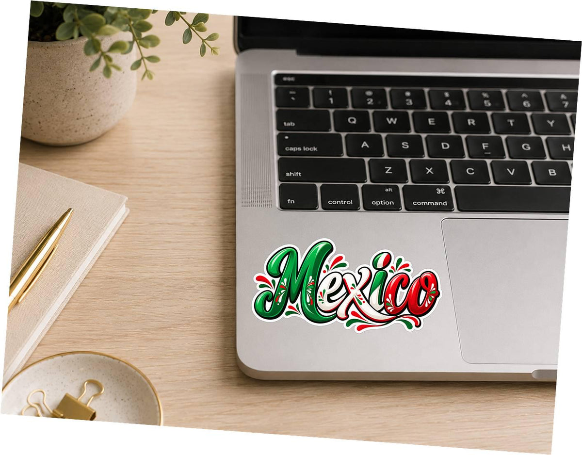 Mexico Sticker, Mexican Flag Colors Vinyl Decal, Mexico Travel Sticker ST 161