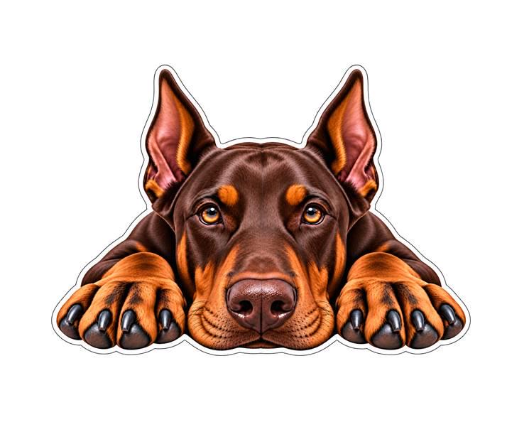 Doberman Pinscher Sticker, Doberman Dog Vinyl Decal, Waterproof Laminated Sticker st 102