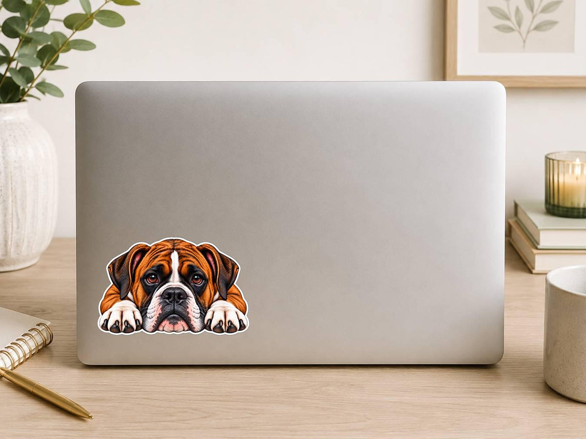 Boxer Dog Sticker, Boxer Vinyl Decal, Waterproof Laminated Dog Sticker st 104